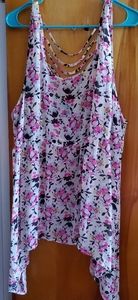 Floral Ribbed Back Tank